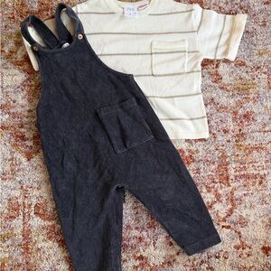 Zara Charcoal Overalls and Shirt for Kids